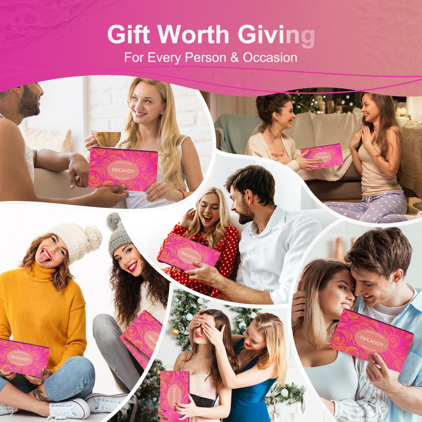 SWCandy 8 Pcs Aromatherapy Shower Steamers Gifts Set Fruit - SWCANDY