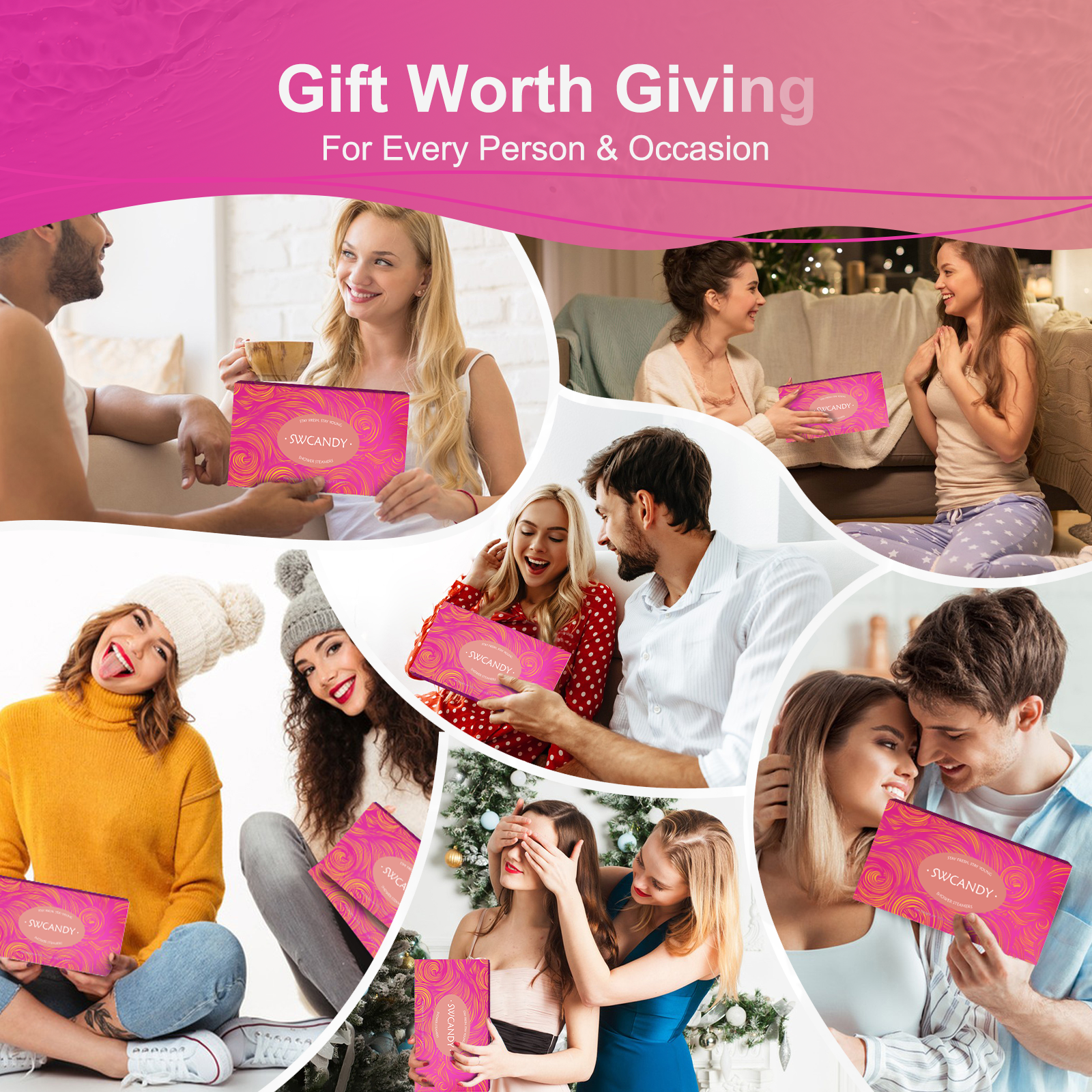 SWCandy 8 Pcs Aromatherapy Shower Steamers Gifts Set Fruit - SWCANDY