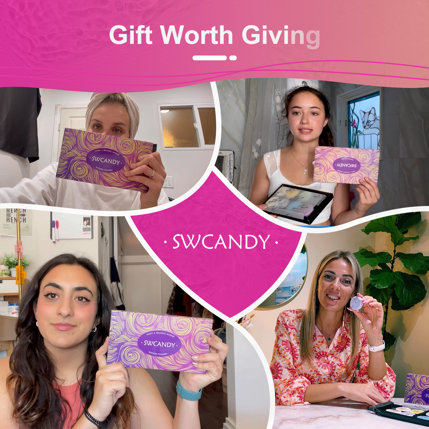 SWCandy 8 Pcs Aromatherapy Shower Steamers Gifts Set Fruit - SWCANDY