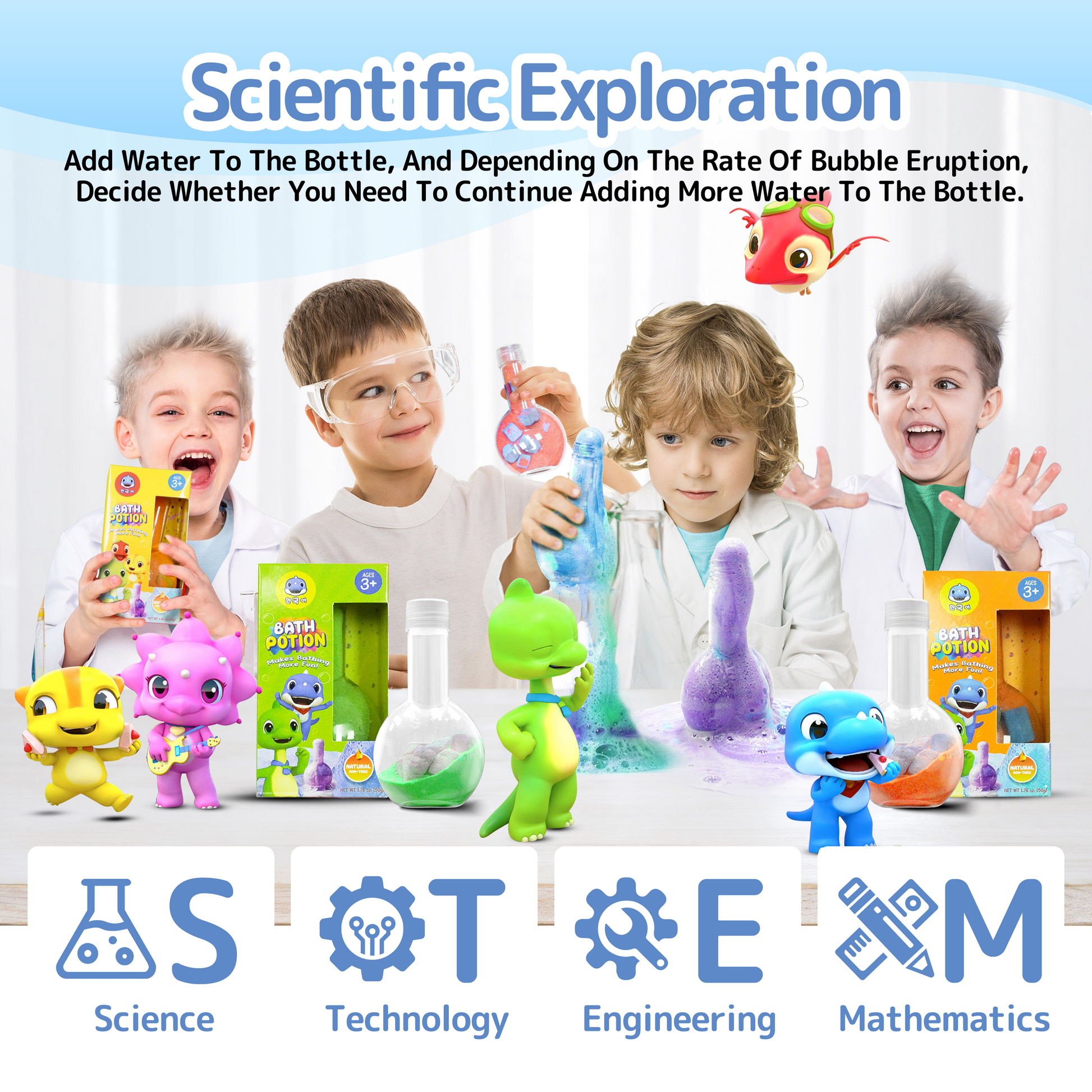 SWCandy Kids Bath Bombs Potions 6 Pack Bubble Bath Toys for Kids