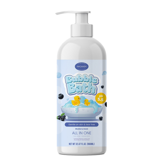SWCANDY Gentle 3-in-1 Bubble Bath – Shampoo, Body Wash & Bubble Fun for Kids