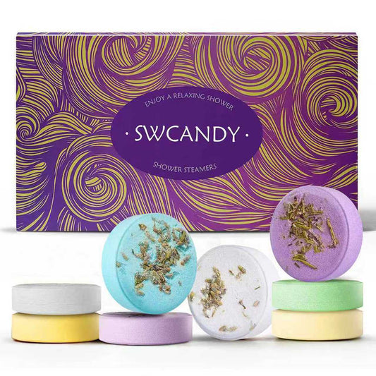 SWCandy Lavender Shower Steamers Gift Set - 8 Pcs Aromatherapy Shower Steamers