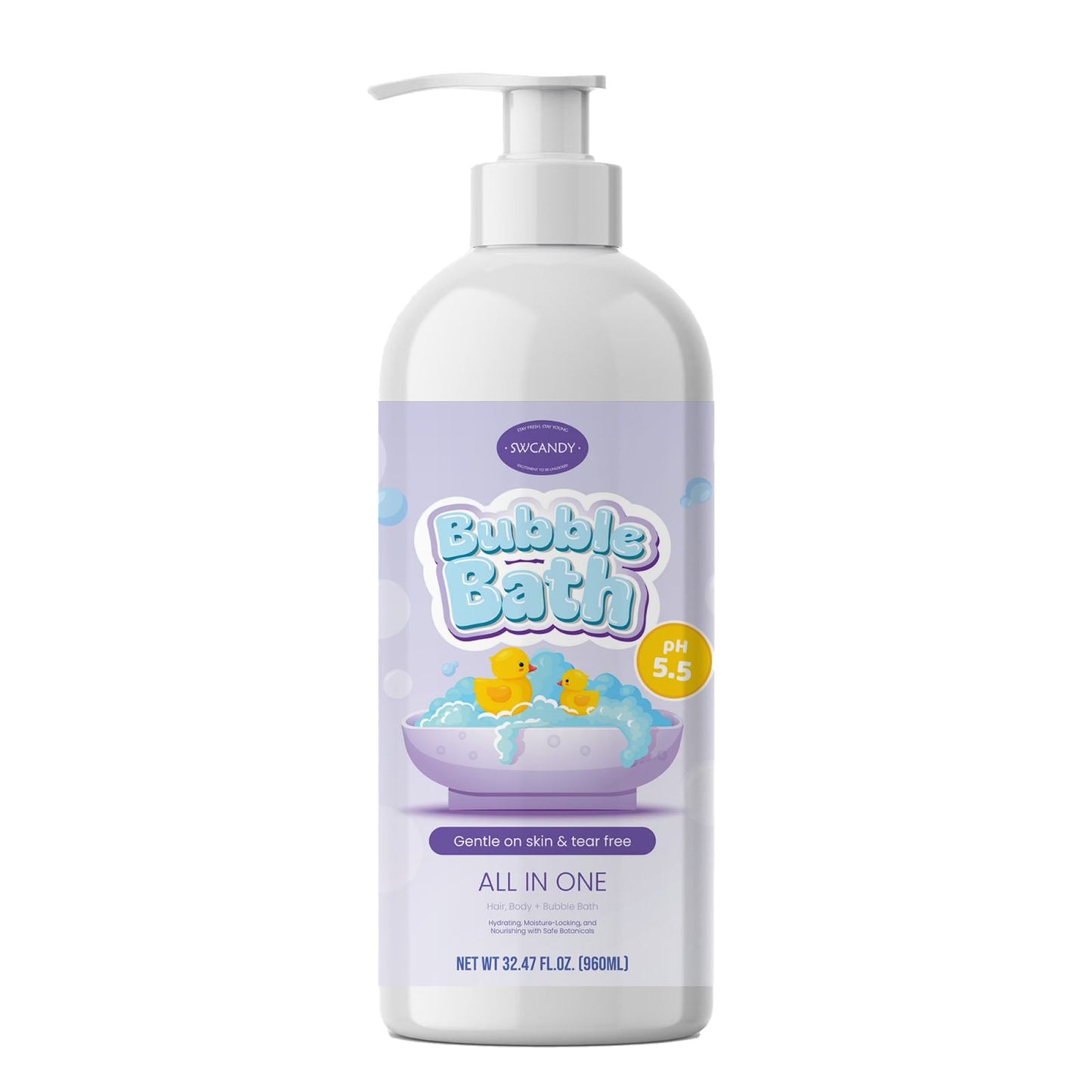 SWCANDY Baby Bubble Bath 1L – Shampoo, Body Wash & Bubble Fun for Kids
