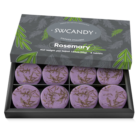 SWCANDY Aromatherapy Shower Steamers Gifts with Rosemary - 8 Pcs