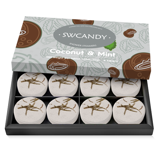 SWCandy Aromatherapy Shower Steamers Gifts Coconut Mint 8 Pcs