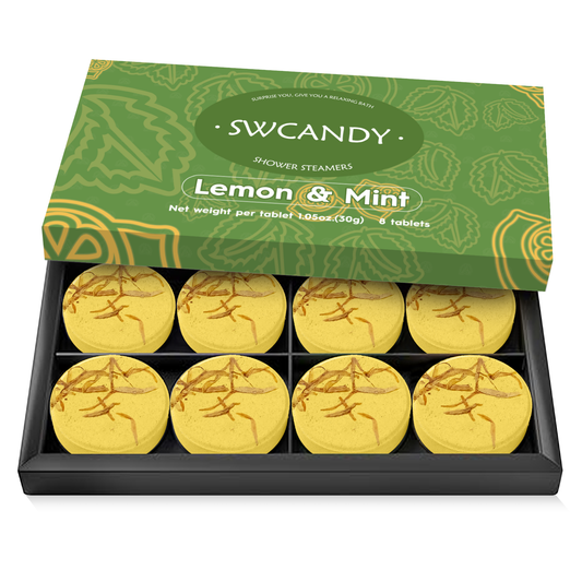 SWCandy Aromatherapy Shower Steamers Gifts Lemon Mint 8 Pcs