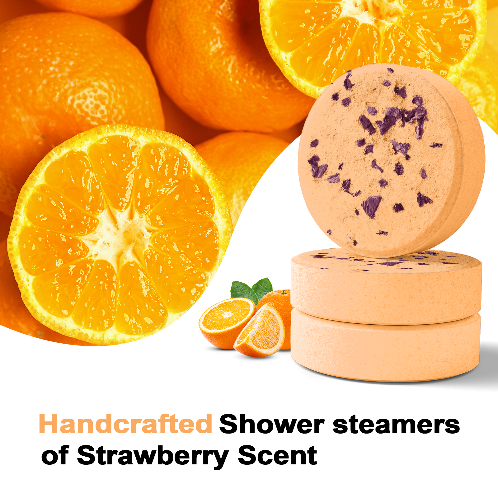 SWCandy Aromatherapy Shower Steamers Gifts Orange 8 Pcs - SWCANDY