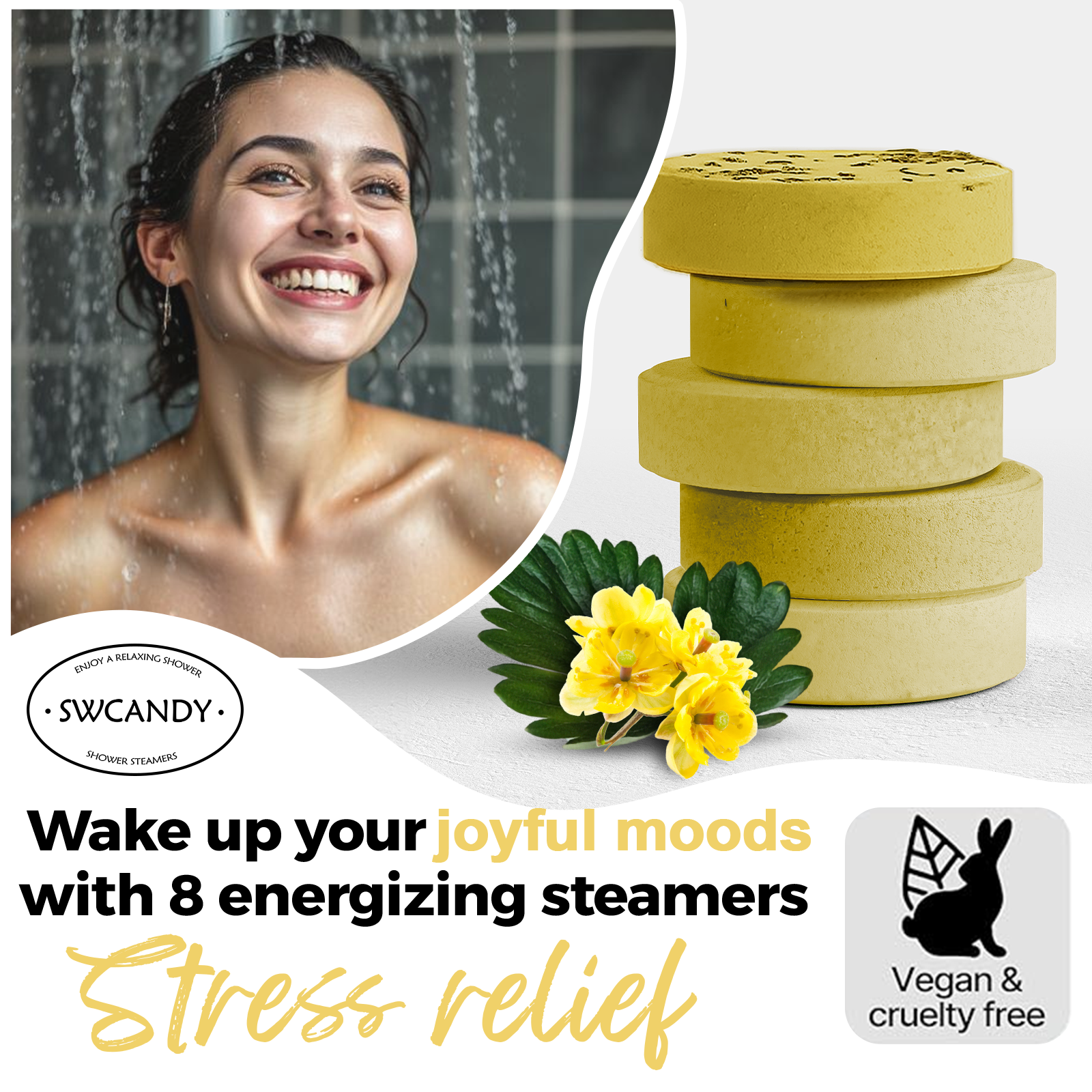 SWCandy Aromatherapy Shower Steamers Gifts Laurel 8 Pcs - SWCANDY