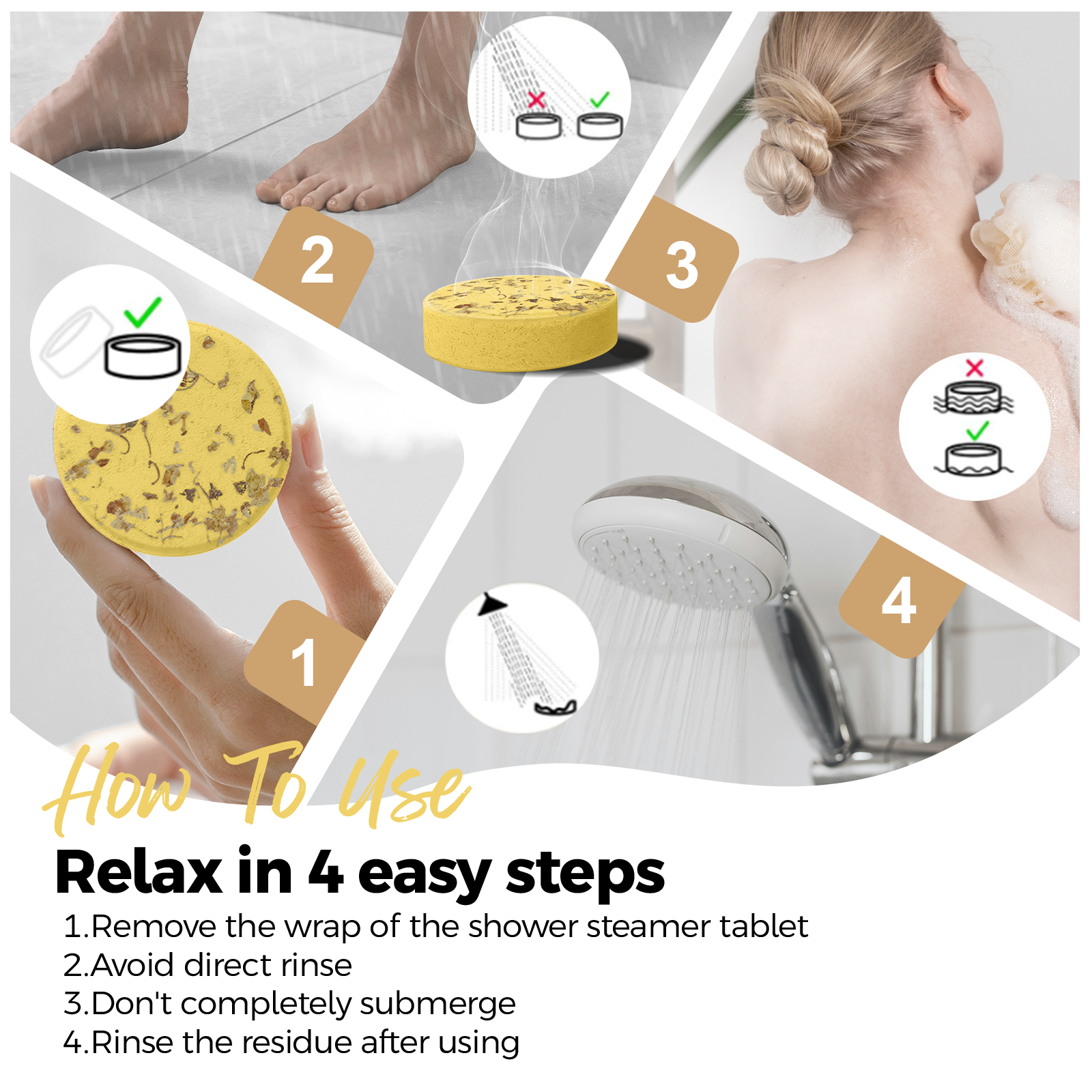 SWCandy Aromatherapy Shower Steamers Gifts Laurel 8 Pcs - SWCANDY
