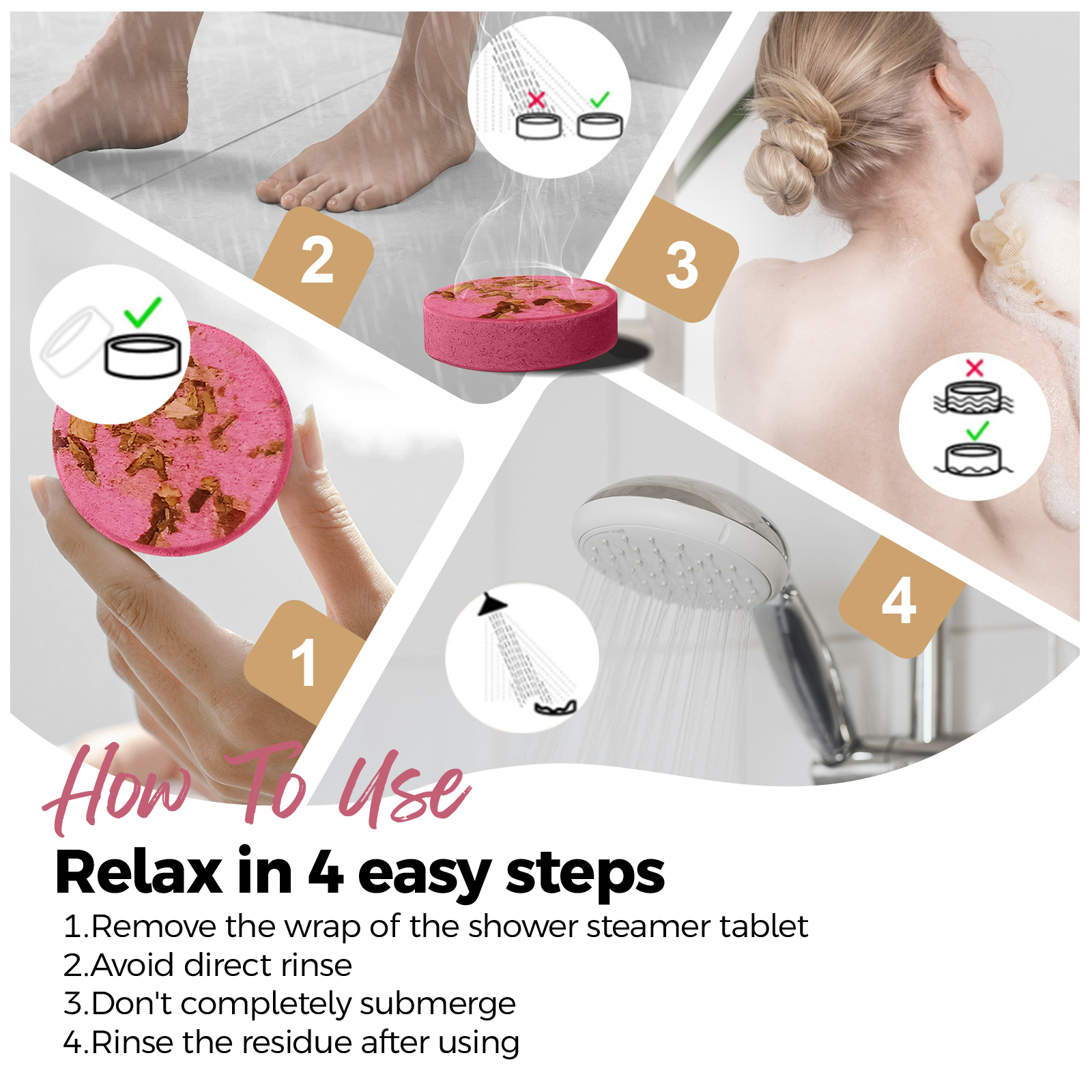 SWCandy Aromatherapy Shower Steamers Gifts Watermelon 8 Pcs