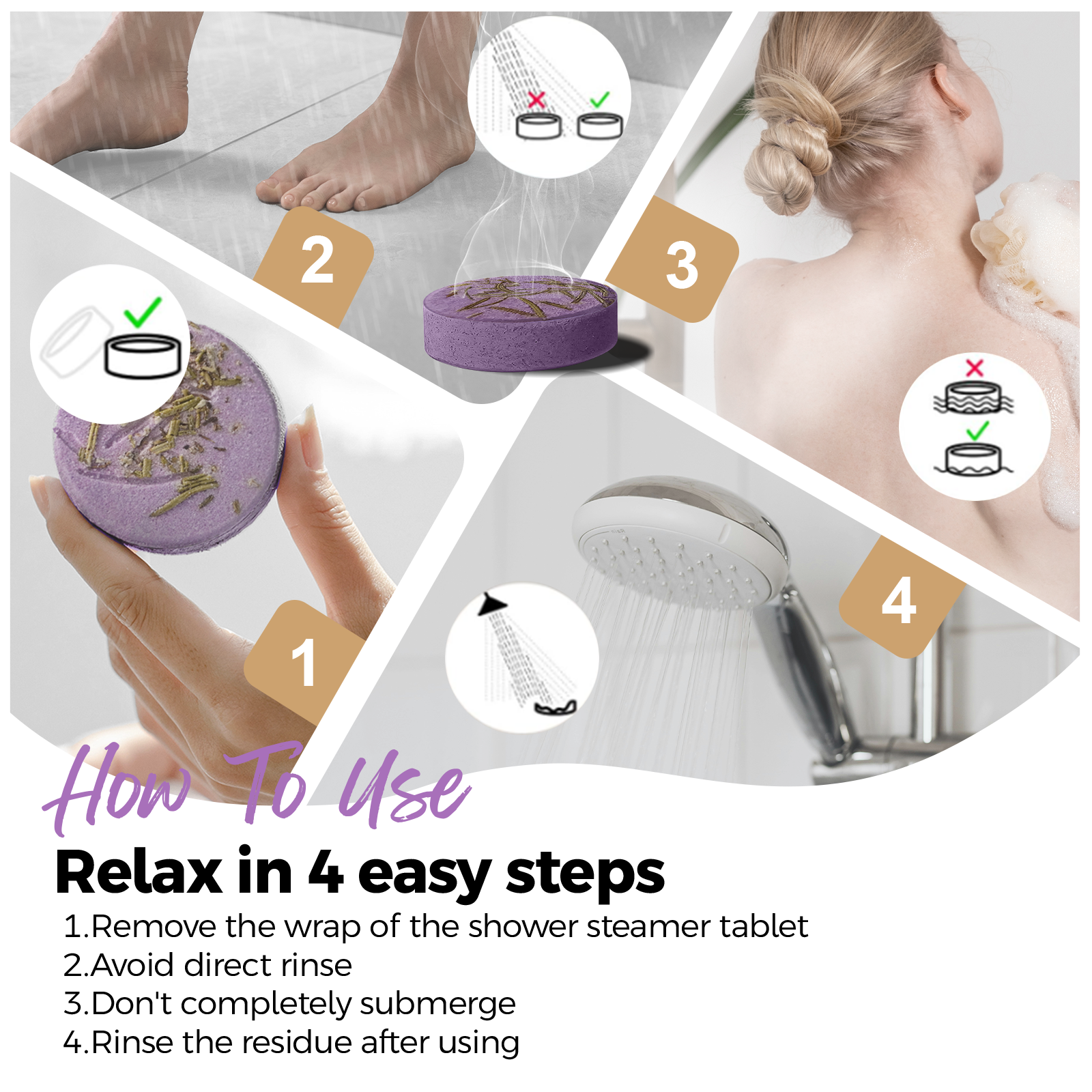 SWCandy Aromatherapy Shower Steamers Gifts Rosemary 8 Pcs