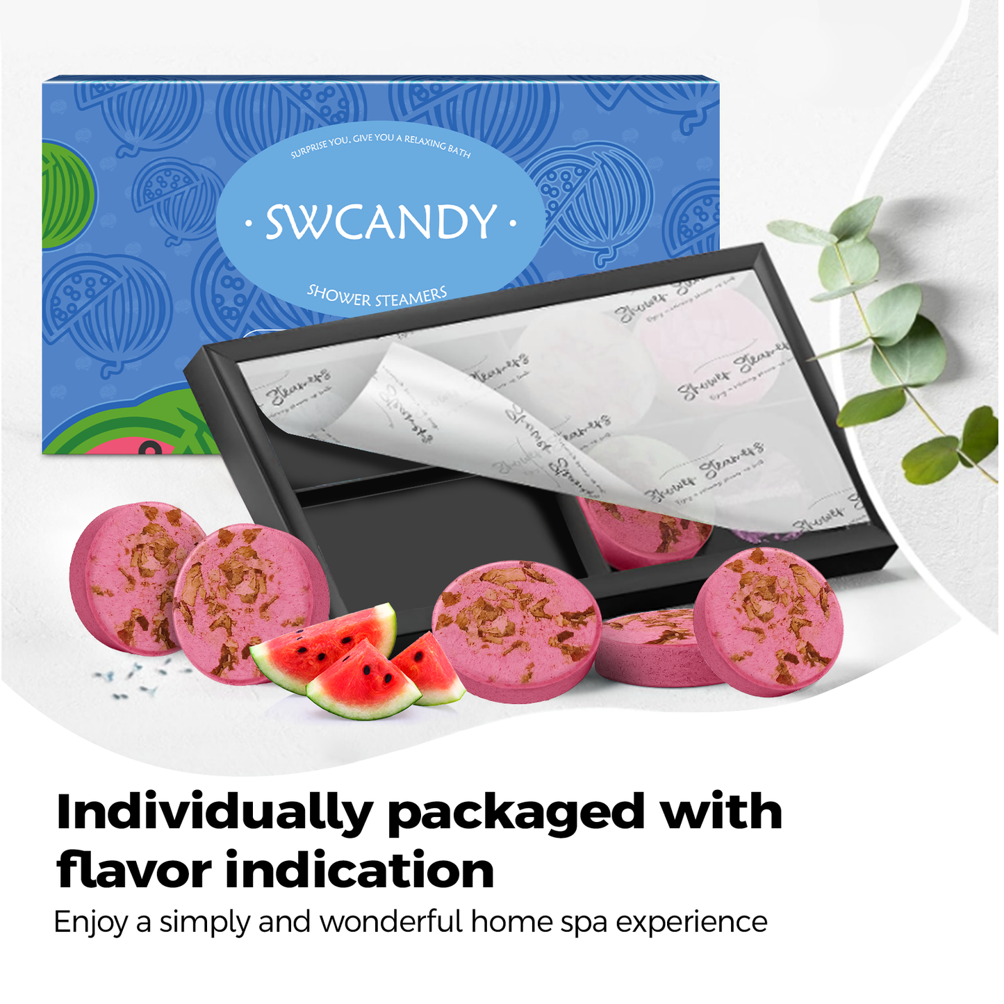 SWCandy Aromatherapy Shower Steamers Gifts Watermelon 8 Pcs - SWCANDY