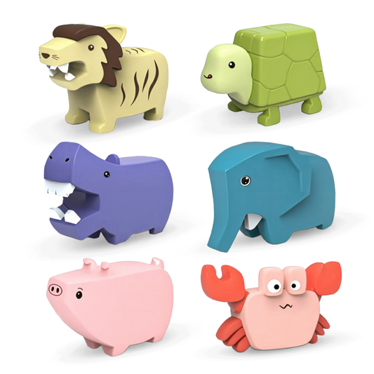 SWCANDY Animal Bath & Toys 1 Set 6 Pcs