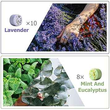 SWCANDY Aromatherapy Shower Steamers – 18 Pcs Lavender Essential Oil Pouch for Stress Relief and Spa at Home