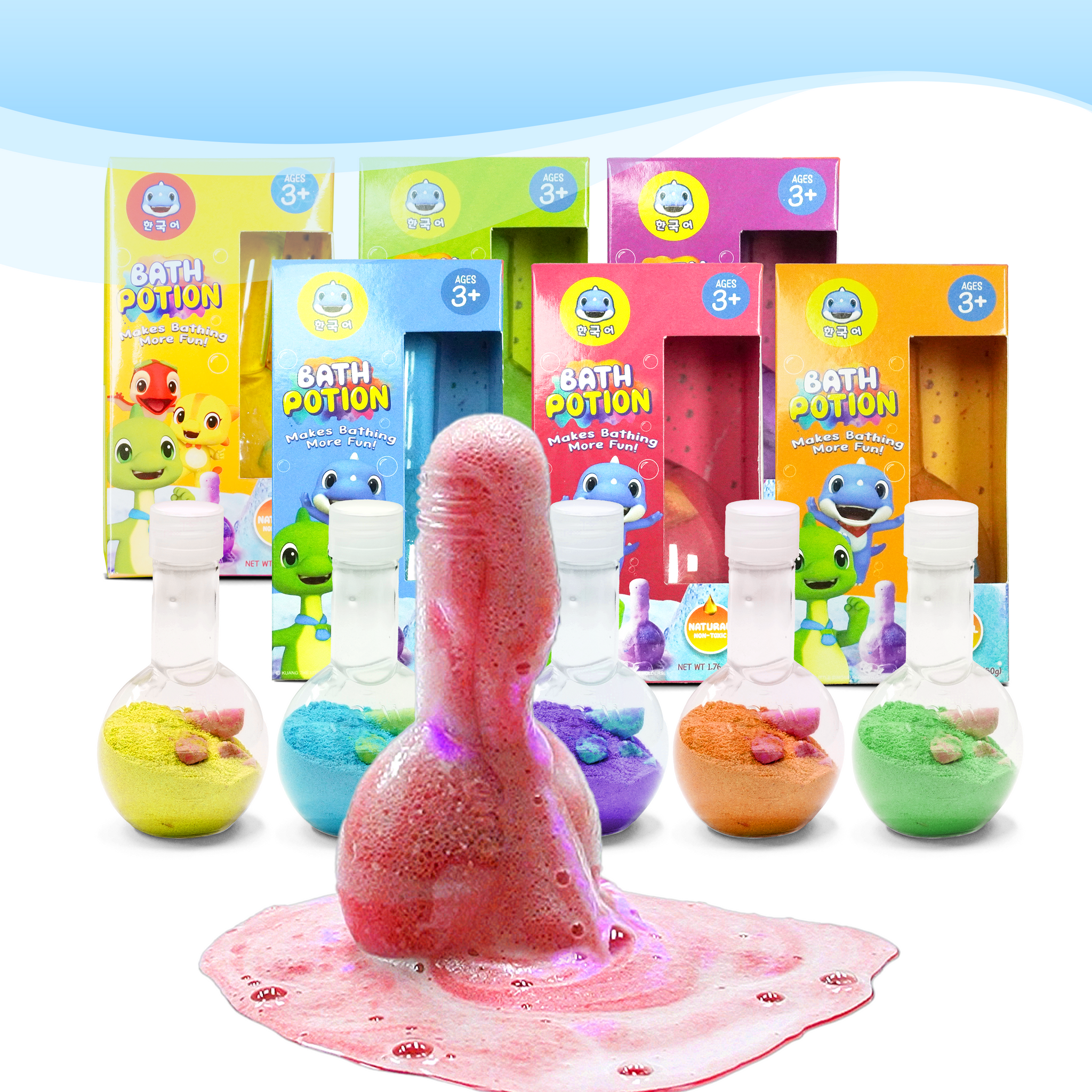 SWCandy Kids Bath Bombs Potions 6 Pack RED  Bubble Bath Toys for Kids