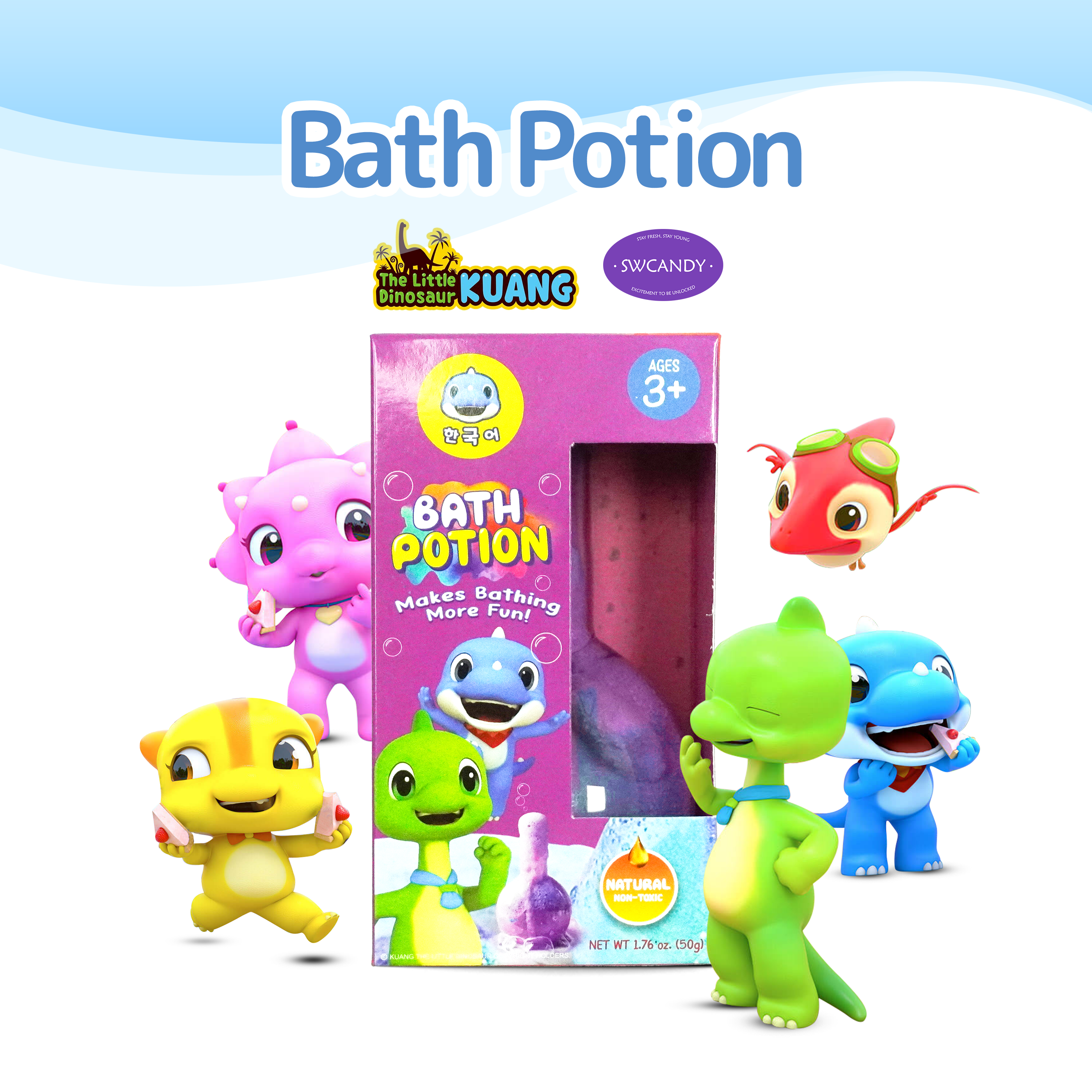 SWCandy Kids Bath Bombs Potions 6 Pack PURPLE Bubble Bath Toys for Kids