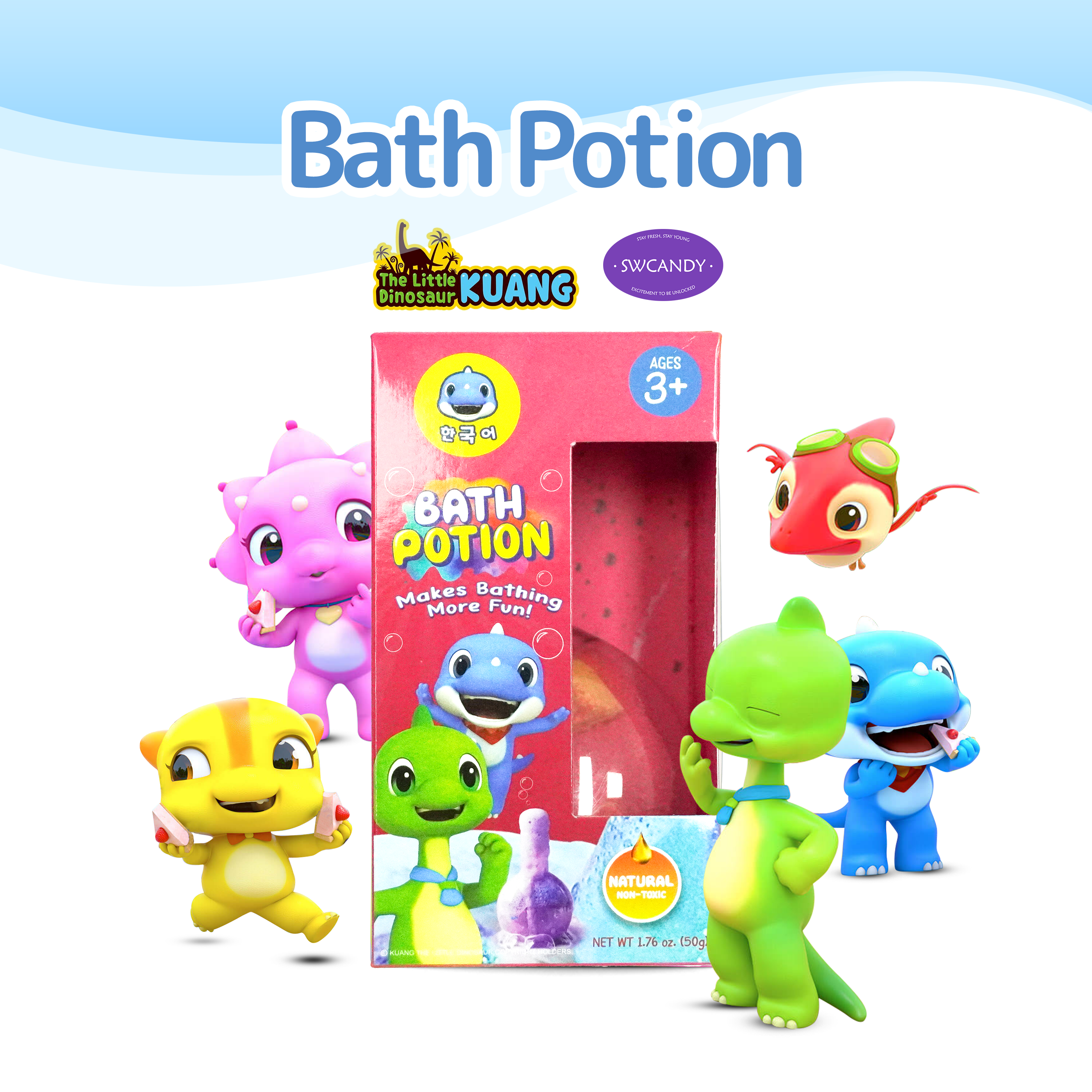 SWCandy Kids Bath Bombs Potions 6 Pack RED  Bubble Bath Toys for Kids