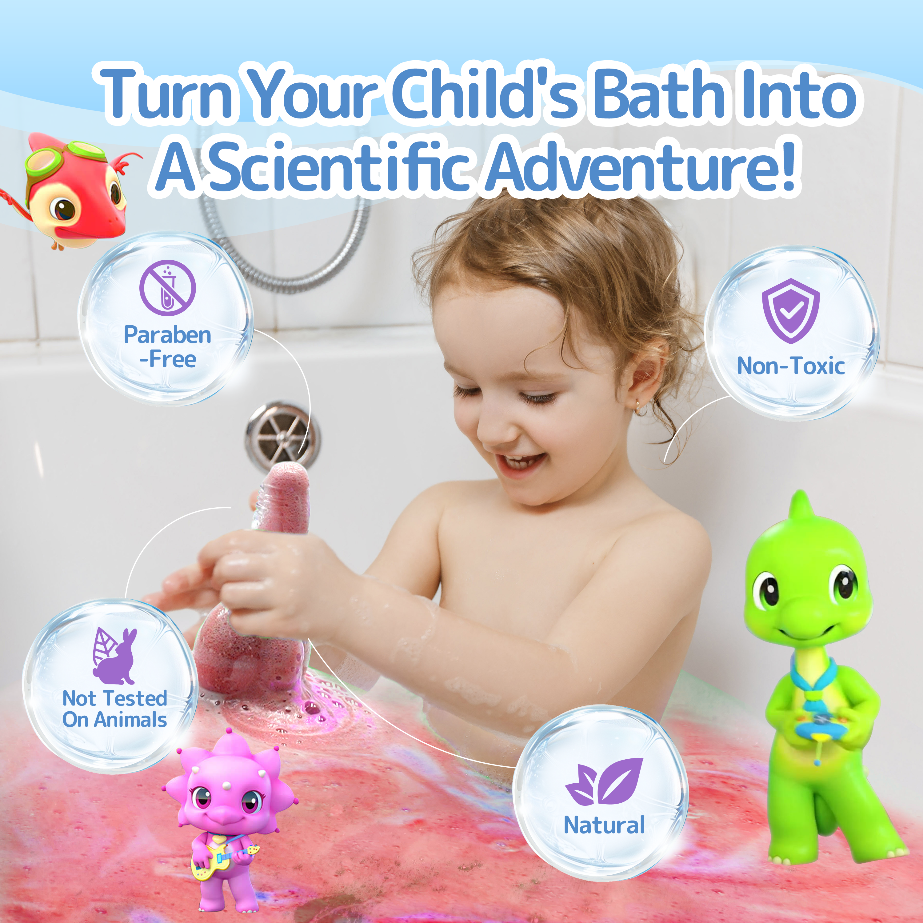 SWCandy Kids Bath Bombs Potions 6 Pack RED  Bubble Bath Toys for Kids