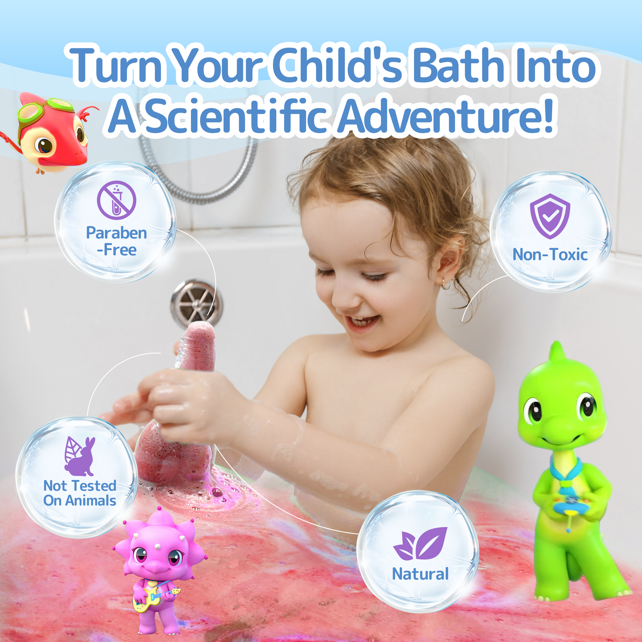 SWCandy Kids Bath Bombs Potions 6 Pack RED  Bubble Bath Toys for Kids