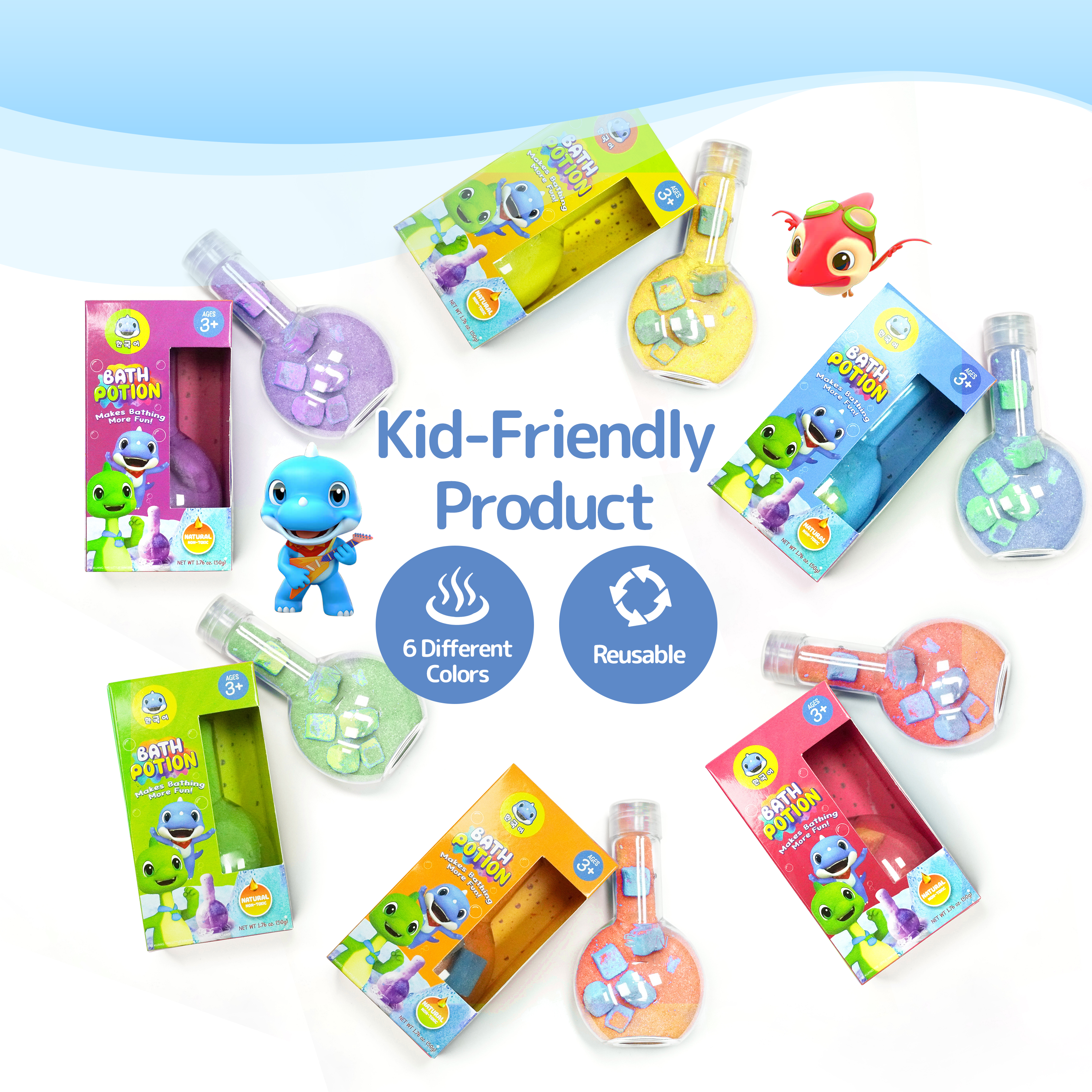SWCandy Kids Bath Bombs Potions 6 Pack RED  Bubble Bath Toys for Kids