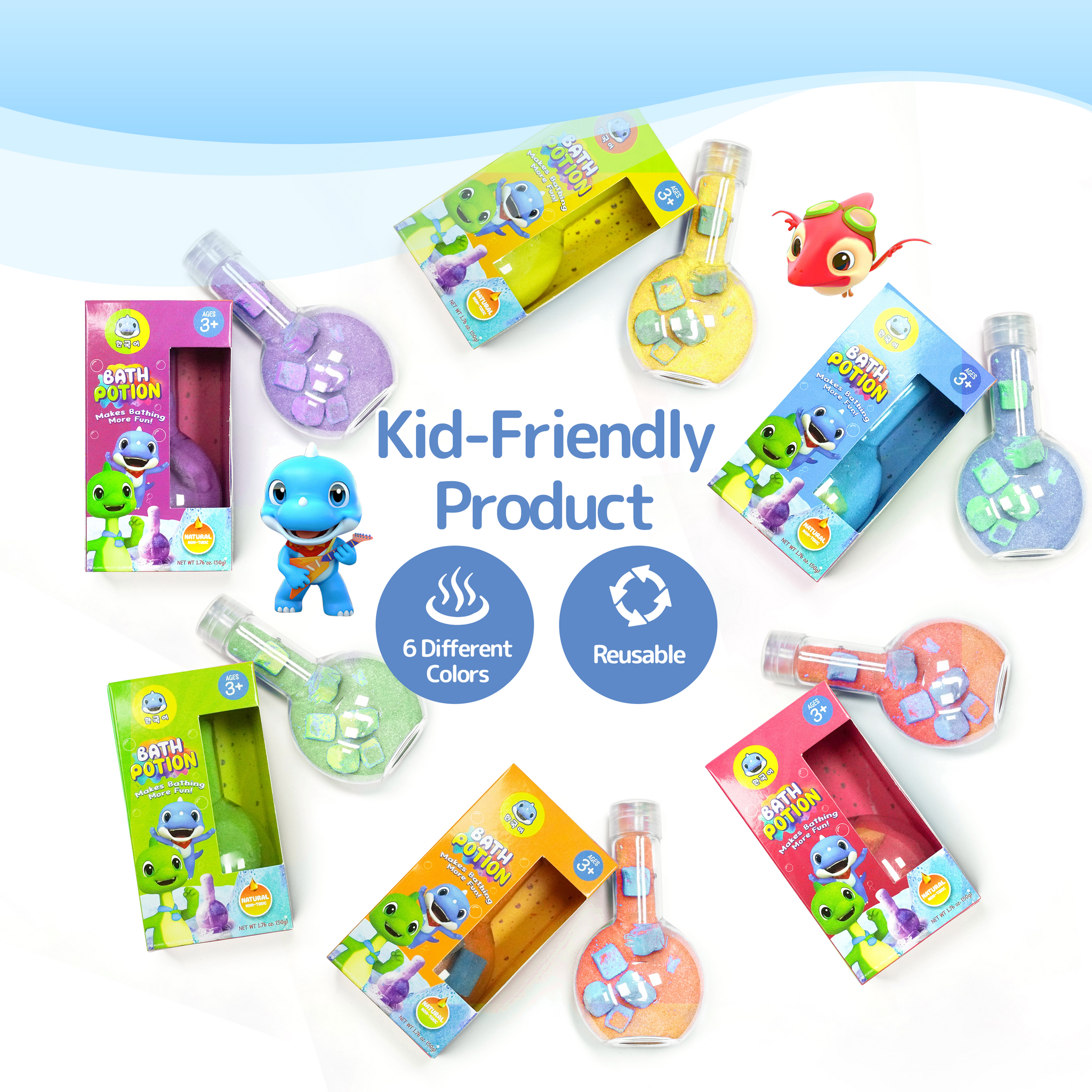 SWCandy Kids Bath Bombs Potions 6 Pack RED  Bubble Bath Toys for Kids