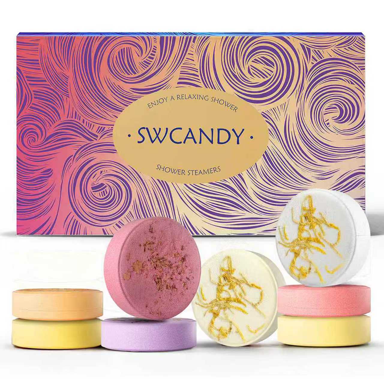 SWCANDY 香薰淋浴蒸氣機禮品組 - 8 件花卉放鬆套裝