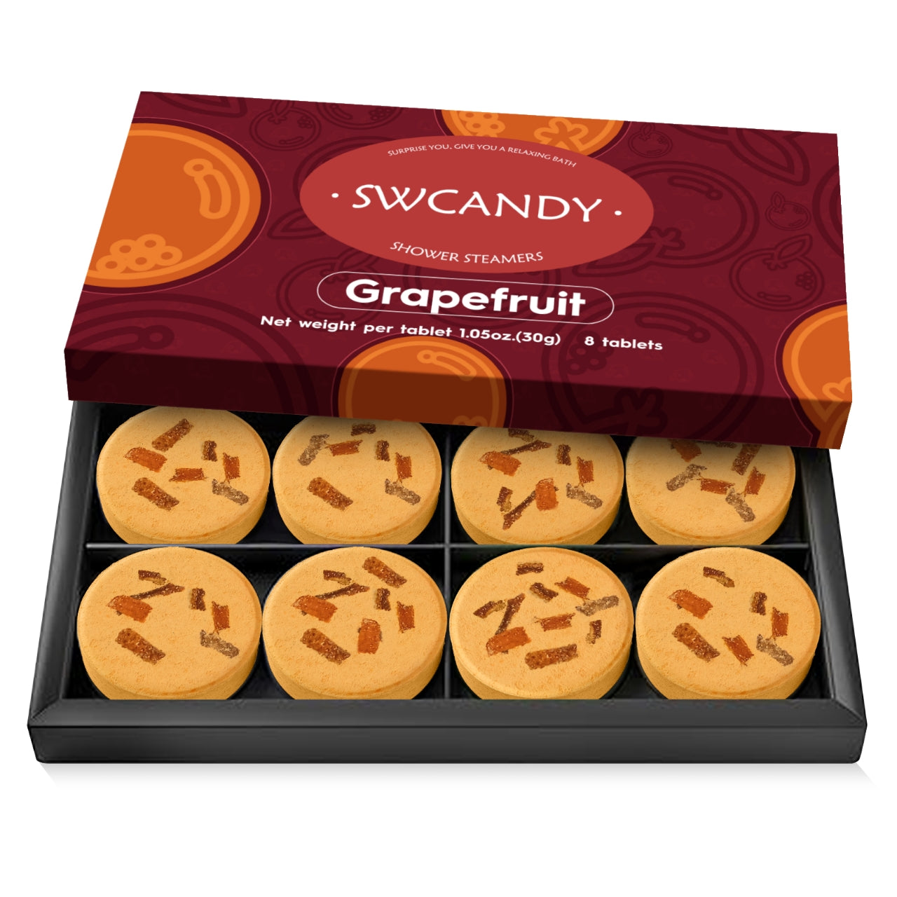 SWCANDY Aromatherapy Shower Steamers Gifts Grapefruit 8 Pcs