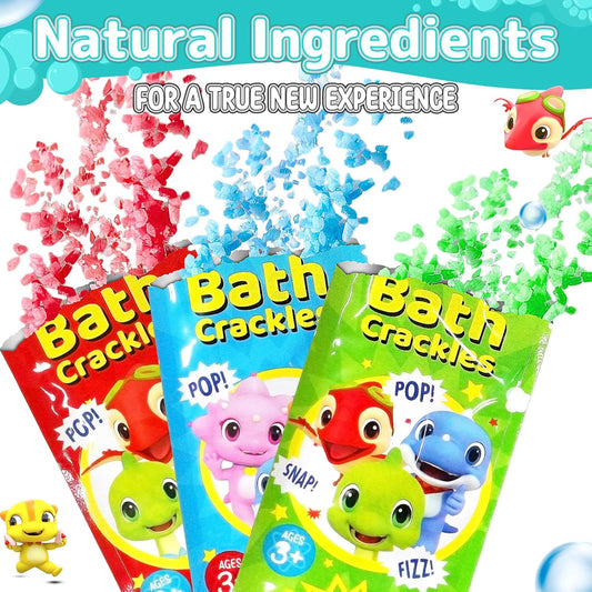 Bath Crackles for Kids 12 Pack, Toddler Bath Toys Nontoxic & Fragrance-Free a Unique Kids, Swirl Water for Fizzy Fun Easter Basket Stuffers