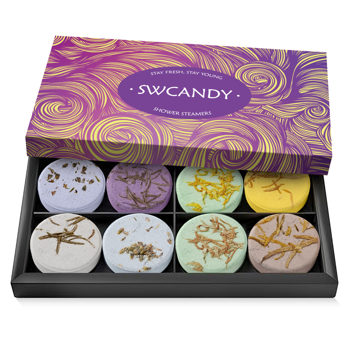 SWCandy Lavender Shower Steamers Gift Set - 8 Pcs Aromatherapy Shower Steamers