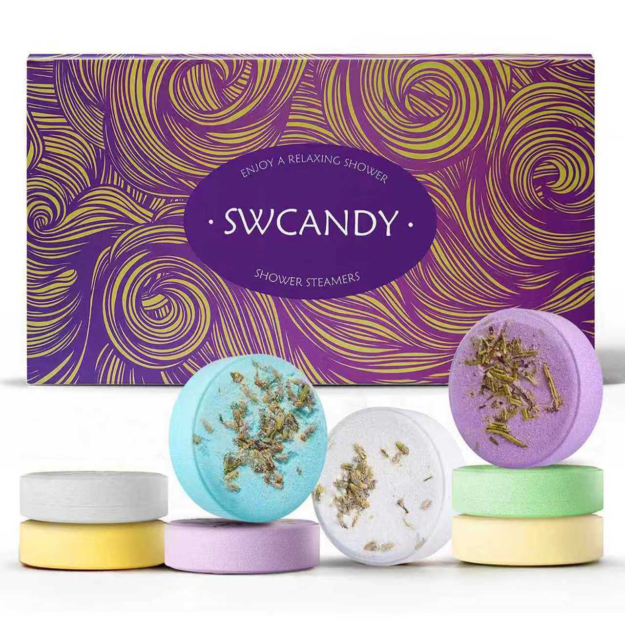 SWCandy Lavender Shower Steamers Gift Set - 8 Pcs Aromatherapy Shower Steamers
