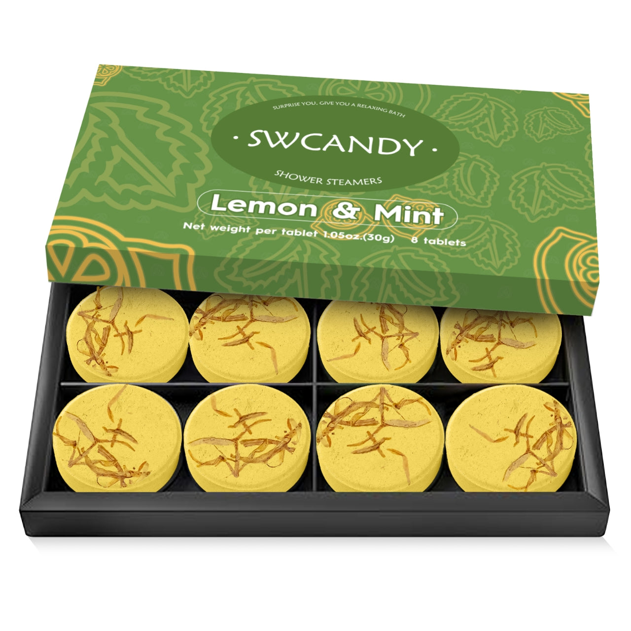 SWCANDY 香薰淋浴蒸氣機禮物 - 檸檬薄荷香味，8 件