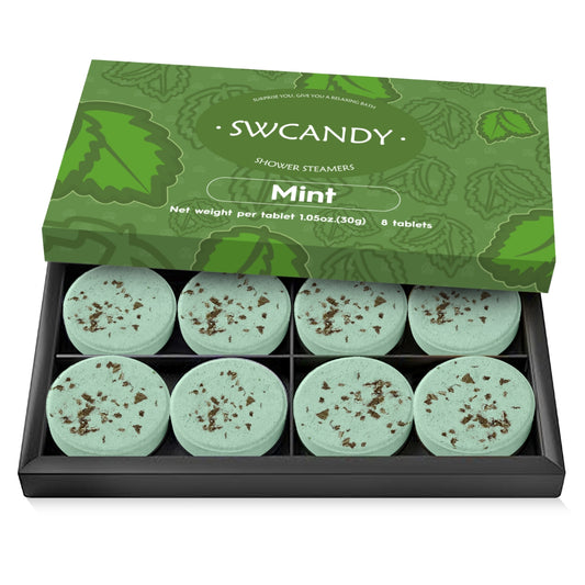 SWCANDY Aromatherapy Shower Steamers - Mint 8 Pcs Gift Set