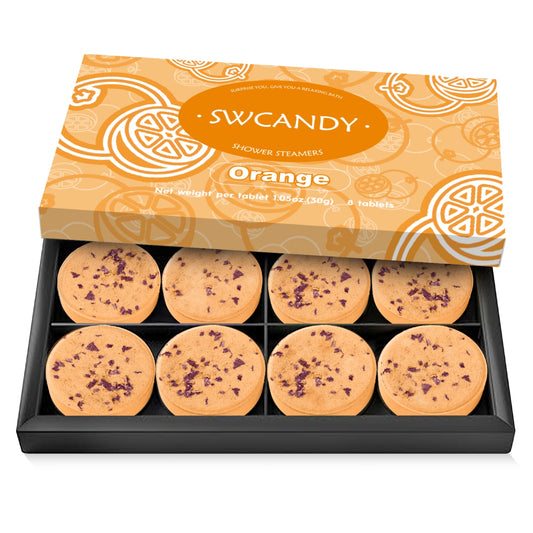 Aromatherapy Shower Steamers Gifts - SWCANDY Orange 8 Pcs