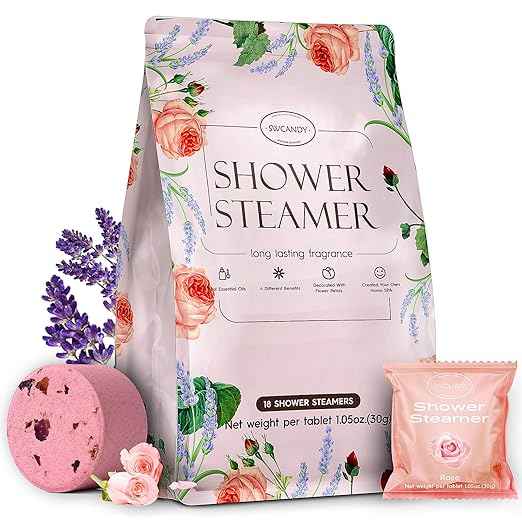 SWCANDY Aromatherapy Shower Steamers – 18 Pcs Essential Oil Pouch for Stress Relief and Spa at Home