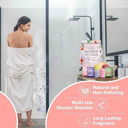 SWCANDY Aromatherapy Shower Steamers – 18 Pcs Essential Oil Pouch for Stress Relief and Spa at Home