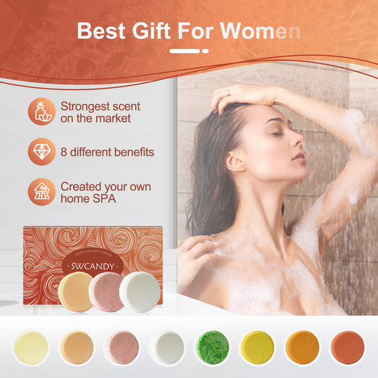 SWCandy 8 Pcs Aromatherapy Shower Steamers Gifts Set Fruit