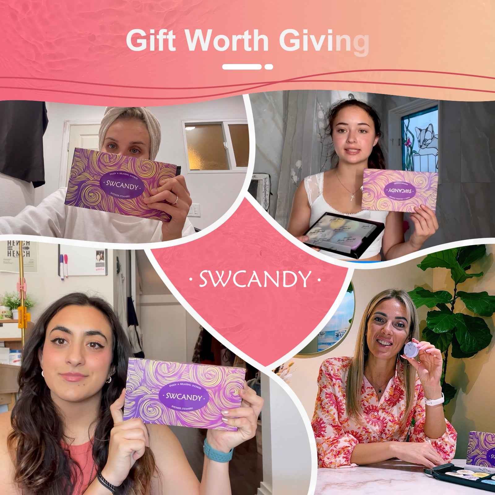 SWCandy 8 Pcs Aromatherapy Shower Steamers Gifts Set Flower